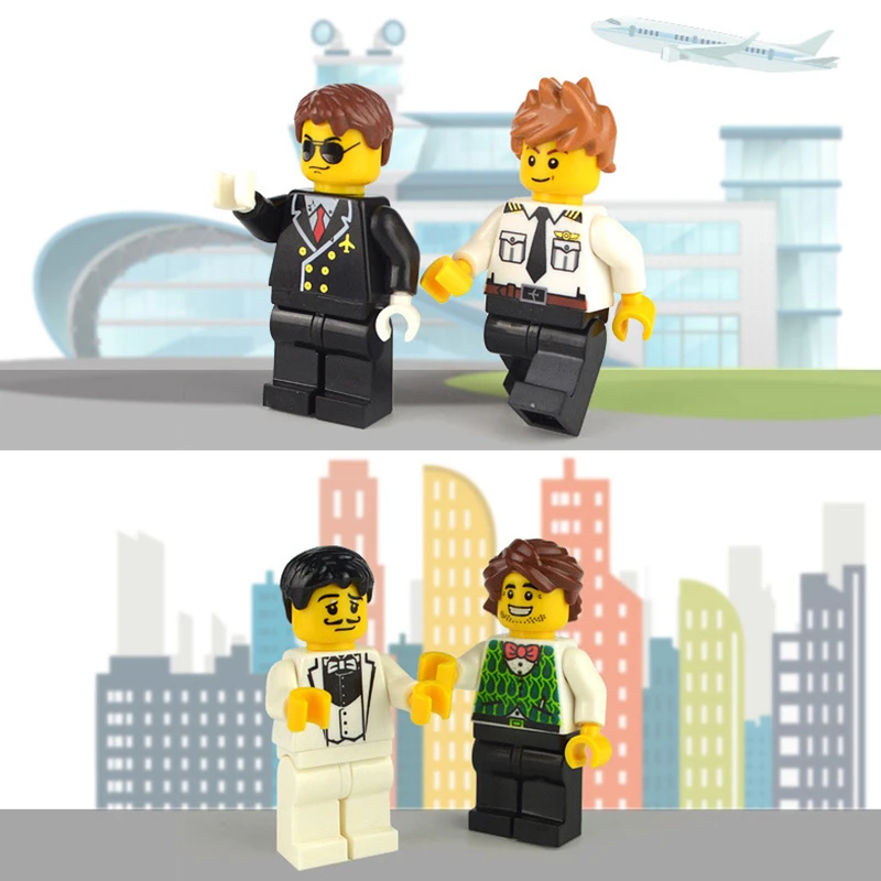 60pcs/set Model Building Blocks Accessories Toys Hobbies City Boys Girl Figures Set Engineer Policeman Series For Children Gifts