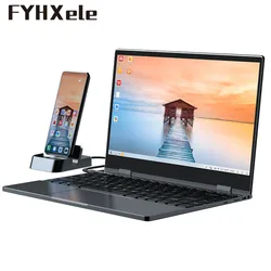 1080p hdmi monitor portátil 13.3 points 10 10 pontos ips touchscreen painel backlit teclado com bateria USB C metálico 360 ° rotação