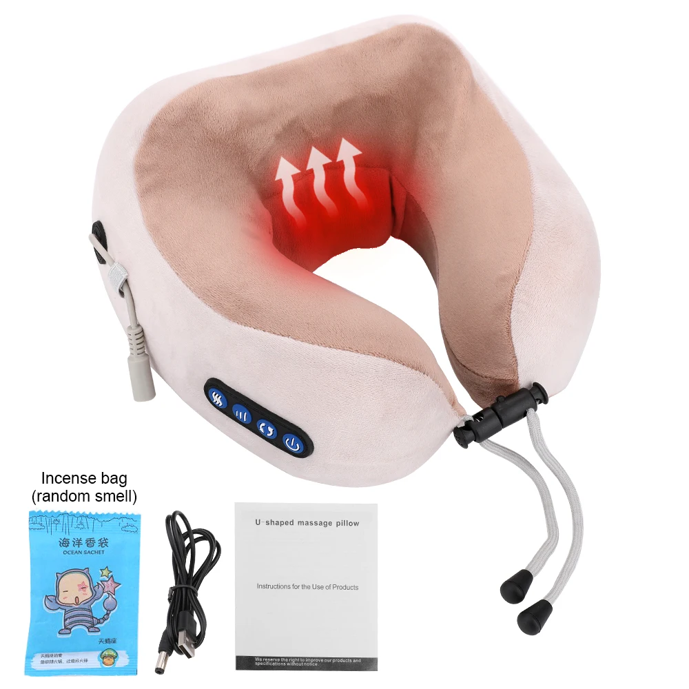 Electric Neck Massager Pillow U Shape Multifunctional Portable Heating Shoulder Massager Outdoor Home Car Travel Relax Massager