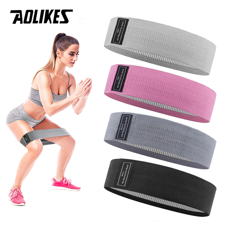 AOLIKES-banda elástica para Yoga antideslizante, banda de goma de la aptitud para ejercicio, trenzada, resistente al estiramiento de cadera