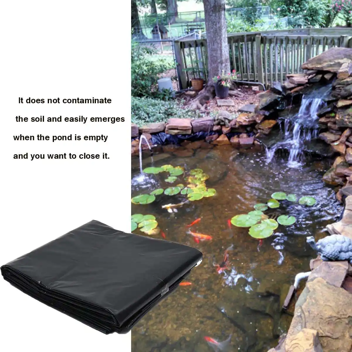 

Hot New 3 Size Fish Pond Liner Garden Pools Reinforced HDPE Heavy Duty Professional Landscaping Pool Waterproof Liner Cloth Blac