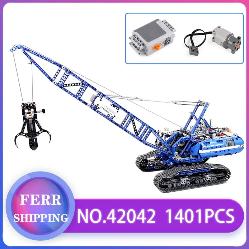 Стиль блоки 20010 гусеничный кран 1401 шт совместимый Technic 42042 Строительные кирпичи развивающие игрушки рождественские подарки