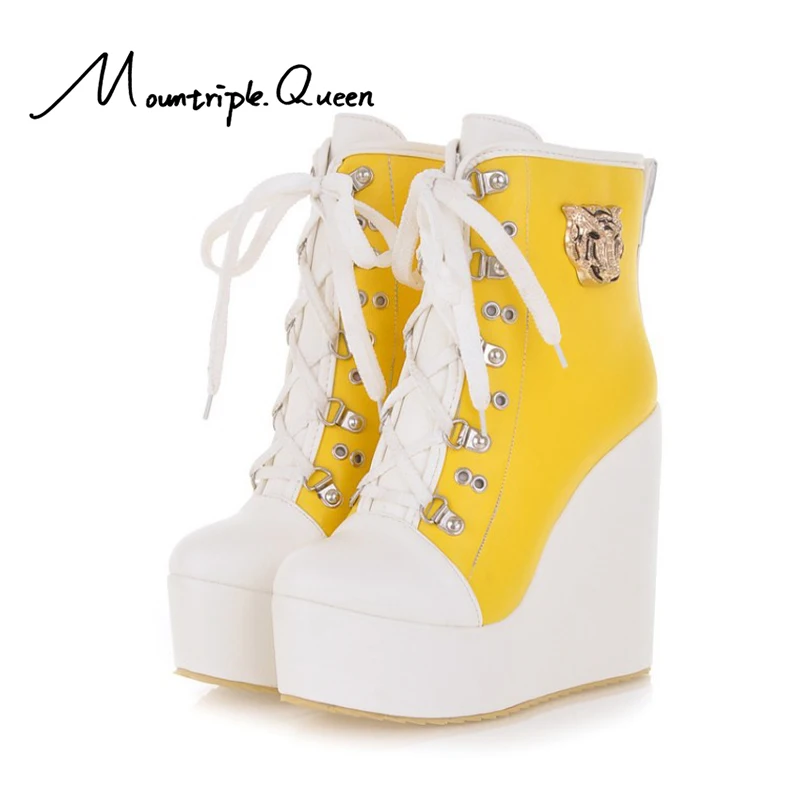 

2019 new Winter shoes woman boots ankle boots for women Super high heel wedge boot with casual women's boots big size shoes