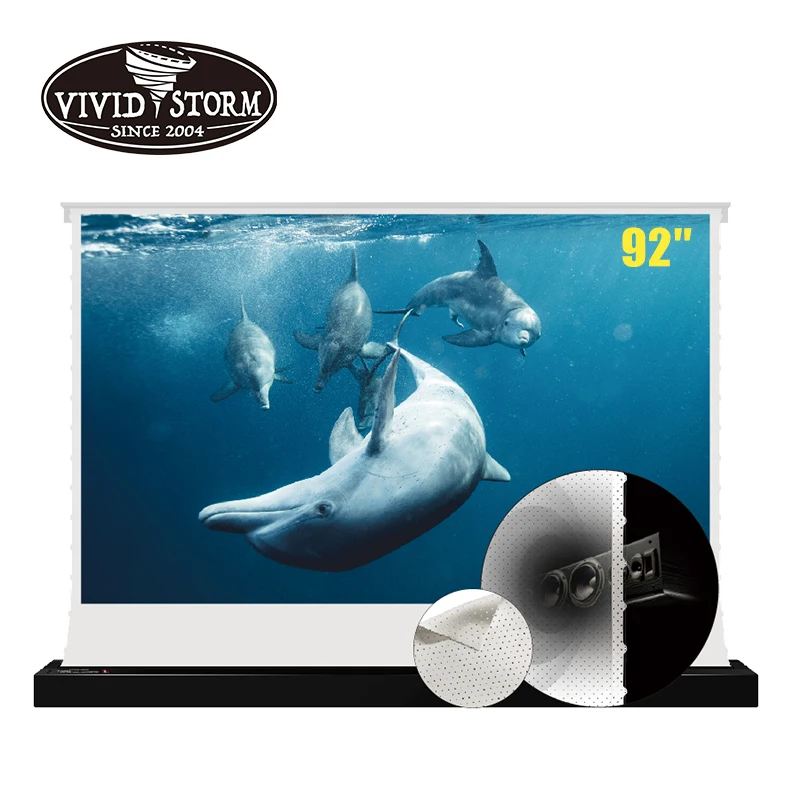 

VIVIDSTORM 92 inches Foldable Pop-up Projection Screen with Acoustically White cinema Screen Material for normal projector