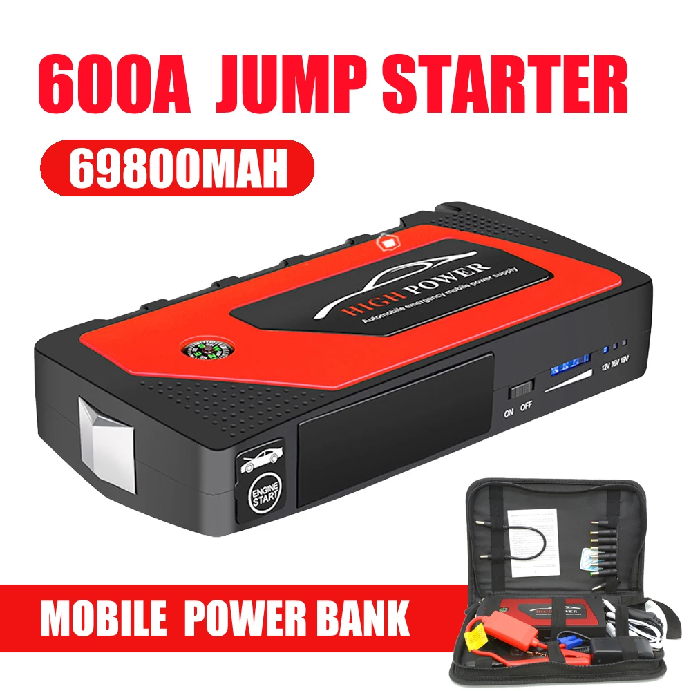69800mAh LED Light Car Jump Start Starter Charger Battery Power Bank Booster 12V 