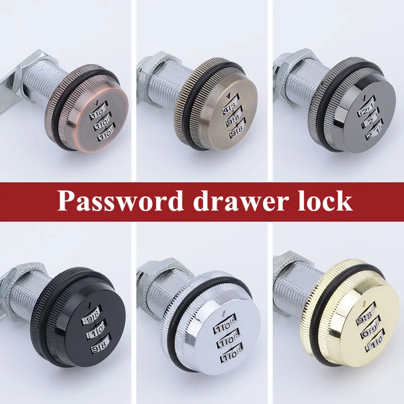 

3 Digit Modern Combination Drawer Lock 20mm 30mm Zinc Alloy keyless cam lock For Mailbox locker Cabinet Door Security Hardware
