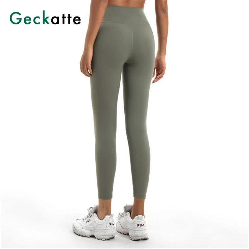 Geckatte ankle length push up yoga leggings for women fitness sport gym high waist elastic training pants woman sportswear mujer