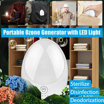 

Portable Mini Ozone Generator Deodorizer Air Purifier USB Rechargeable fridge Purifier Portable air Clener Clear Odor led light
