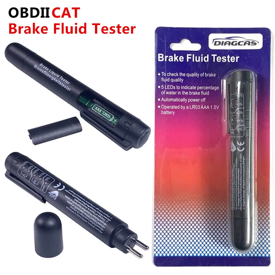 US $306.37 50pcslot DHL Auto Liquid testing Brake Fluid Tester pen 5 LED indicator display mini electronic pen brake fluid tester Digital