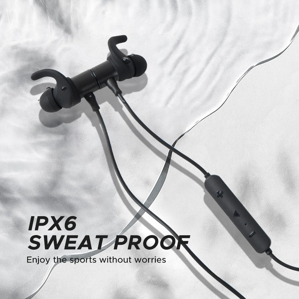 SoundPEATS Magnetic Bass Wireless Bluetooth In-Ear Earbuds Sport IPX6 Waterproof Earphones with Mic for iPhone Q30 HD