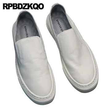 

luxury brand shoes men runway genuine leather fashion white famous real slip on 2019 high quality Italy black italian casual