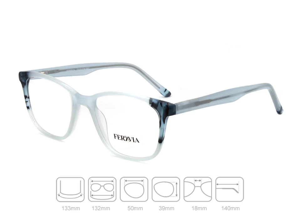 Модные итальянские дизайнерские очки для женщин и мужчин, синие, черные, ацетатные, оптическая оправа, очки, чистые линзы, очки FVG7096