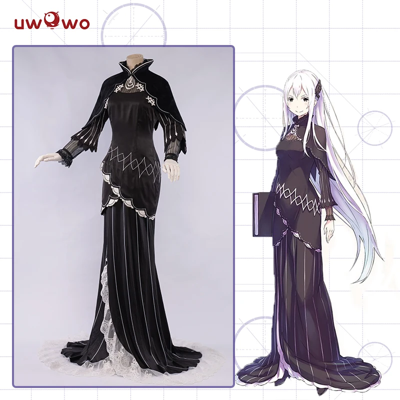 

Pre-sale UWOWO Echidna Re:Life in a different world from zero Cosplay Echidna Costume Women Anime Re zero Black Dress