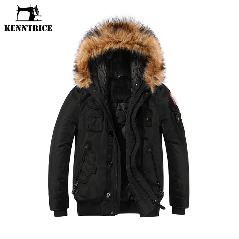 

KENNTRICE New Fashion Bomber Jacket Mens Winter Coat Casual Warm Overcoat Streetwear Male Parkas