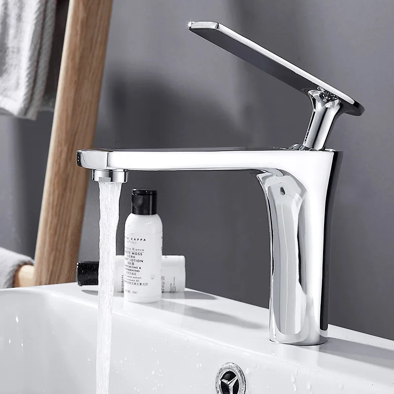 

Sanitary Ware Single Bore Table Basin Face Wash Hand Basin Hot And Cold Electroplated Bibcock Complete Copper Phone Body Tap Man