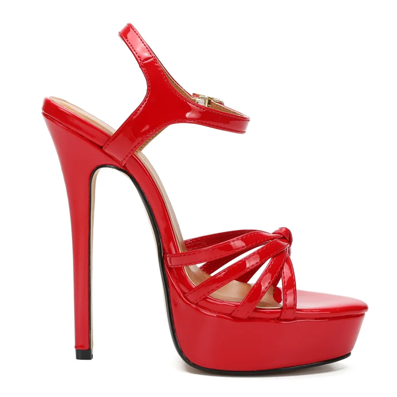 HeySiMey/Новинка года; Модные женские босоножки; летняя обувь для женщин; цвет черный, красный, белый; женские босоножки на платформе и очень высоком каблуке 16 см