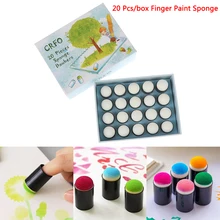 20 шт./лот, губка, губка для пальцев, пена, краска для пальцев, набор для рисования, губка для рисования, губка для пальцев, мелки, чернила