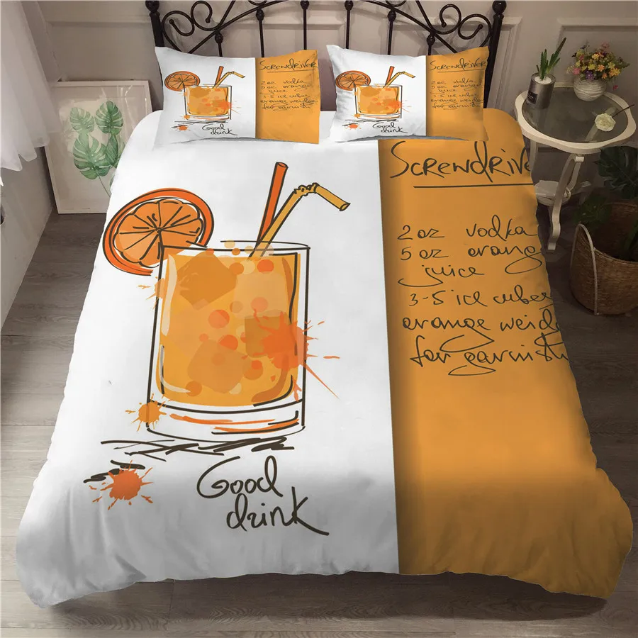 

A Bedding Set 3D Printed Duvet Cover Bed Set Summer Ice Cream Home Textiles for Adults Bedclothes with Pillowcase #BQL07