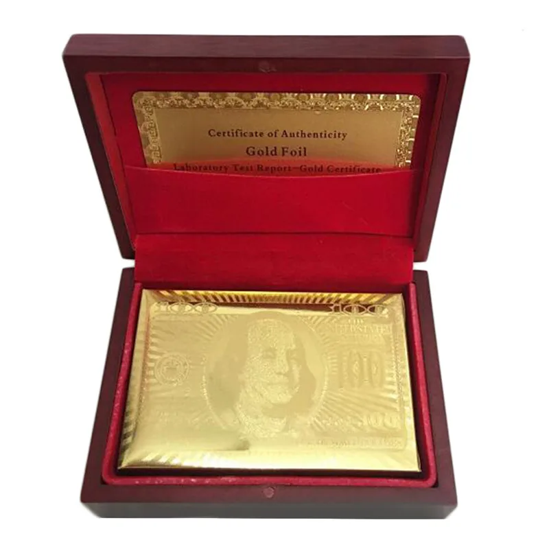 Dollar OUTAD, роскошные 24K позолоченные игральные карты, полностью покерная колода, 99.9% чистый с коробкой, Рождественский подарок k чистый с коробкой, Рождественский подарок - Цвет: Dollar