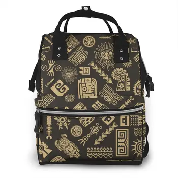 

Ancient Maya Pattern Baby Nappy Changing Diaper Mummy Bag Maternity Backpack Bags Stroller Baby Care Waterproof Backpack