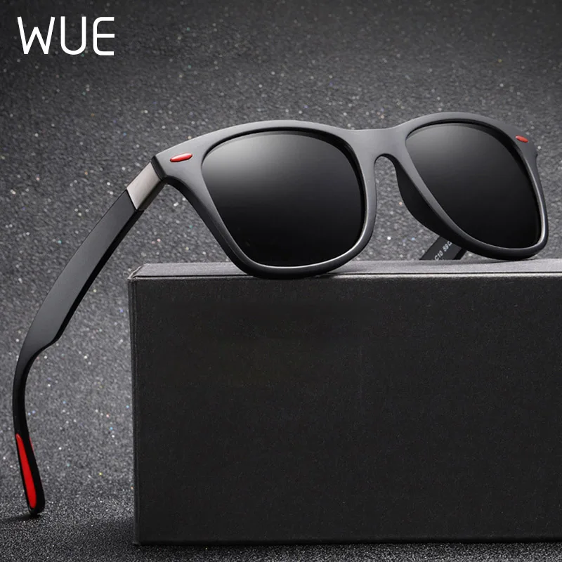 

WUE NEW DESIGN Ultralight TR90 Polarized Sunglasses Men Women Driving Square Style Sun Glasses Male Goggle UV400 Gafas De Sol