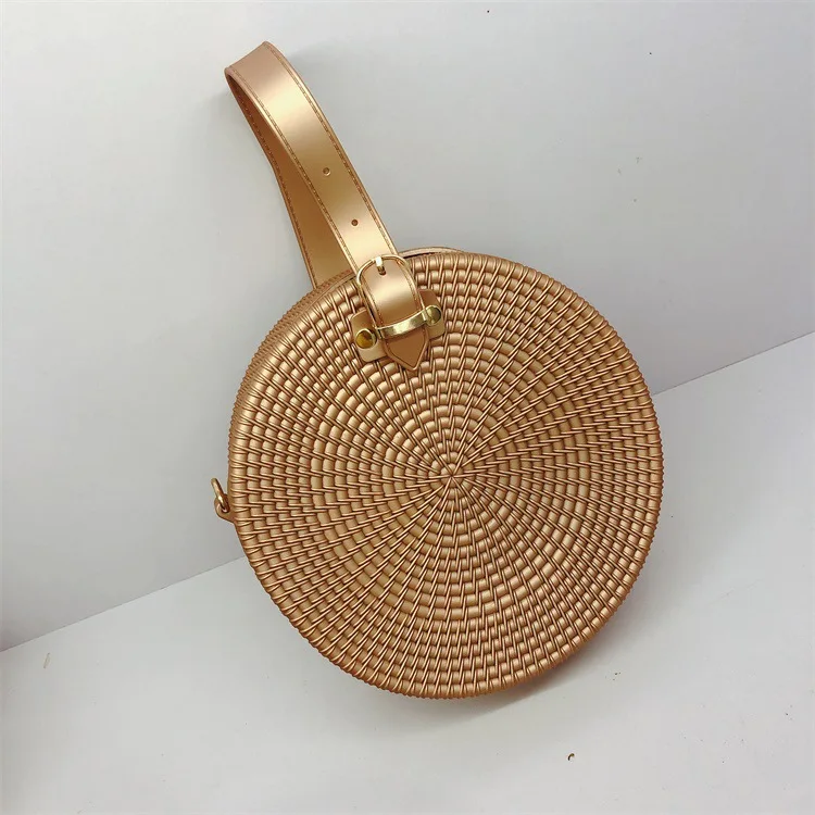 

Round Weave PVC Jelly Bag Women Shoulder Bag Candy Color Circular Messenger Crossbody Bags for Women Handbags Clutch Purses Sac