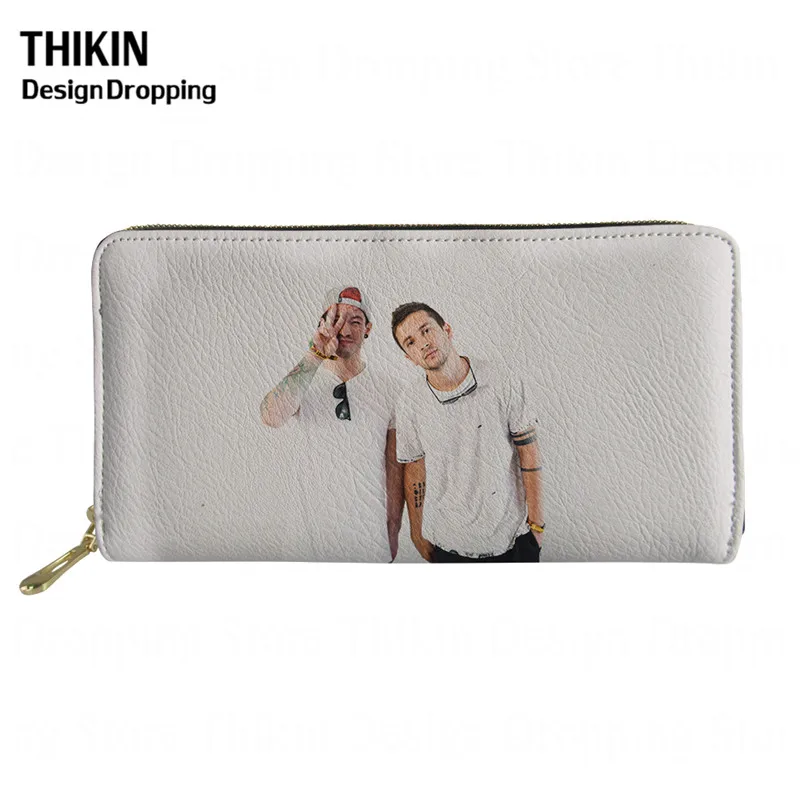 THIKIN модный длинный женский кошелек с принтом Twenty One Pilots, Женский кошелек для монет, держатель для карт, чехол для хранения денег, сумка для телефона