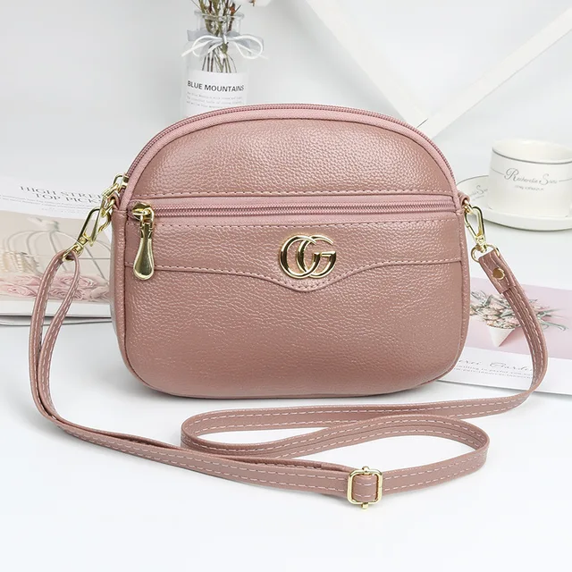 Shell Crossbody Bag for Women New Fashion Small PU Shoulder Bags Luxury Designer Female Bag Smooth Zipper Pink
