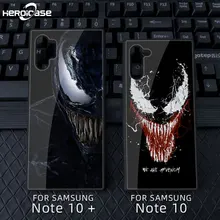 Для samsung Galaxy Note10 плюс Чехол для телефона Venom Marvel закаленное Стекло Жесткий Чехол-крышка с узорами чехол из ТПУ с S10 9 8 e A70 в виде ракушки