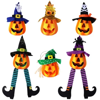 

UNOMOR 6pcs Halloween Pumpkin Lanterns with 3 LED Light Colors Fun Foam Pumpkin Decorating Craft Kit Jack-O'-Lantern Lights for
