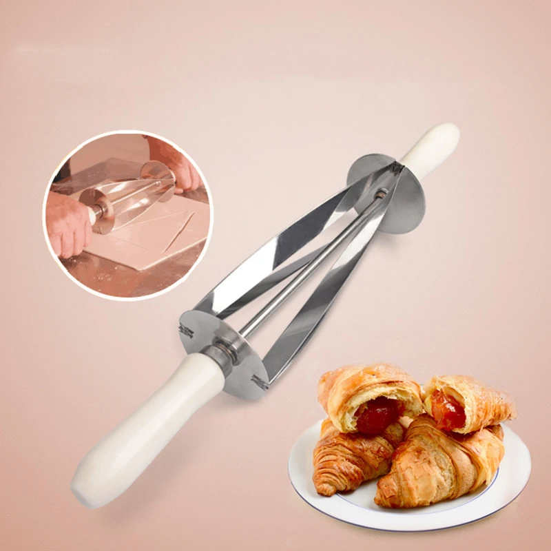 Роликовый нож для Круассанов из нержавеющей стали, круглый нож для приготовления Круассанов, хлебобулочные Инструменты для тортов, кондитерских резаков, кухонные гаджеты