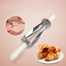 Роликовый нож для Круассанов из нержавеющей стали, круглый нож для приготовления Круассанов, хлебобулочные Инструменты для тортов, кондитерских резаков, кухонные гаджеты