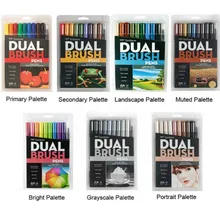 10 цветов, набор TOMBOW ABT, мягкая кисть, ручка, маркеры, набор, каллиграфия, ручки, костюм, двойная головка, маркеры, рисование, товары для рукоделия