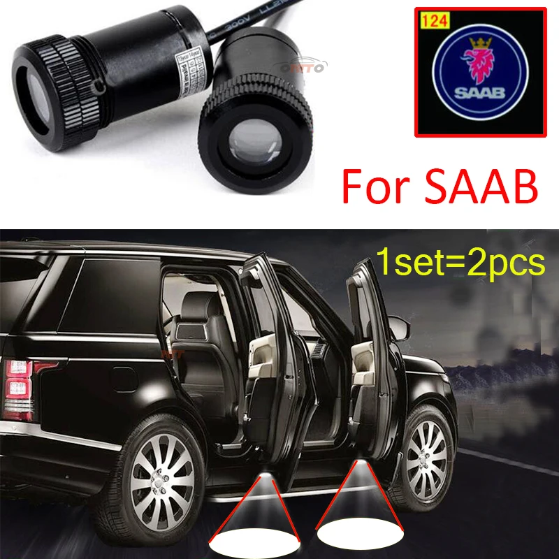 

12v 10w 1set for SAAB Logo Car Door Welcome Light Ghost Shadow LED Spotlight Show Decoration Lamp for 9-3 9-5 93 95 BJ SCS