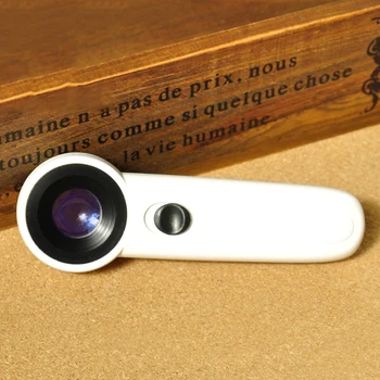 

New 40X Handheld Illuminated Magnifier Reading Support Magnification LED Lens Magnifiers Microscope Magnifying Glass
