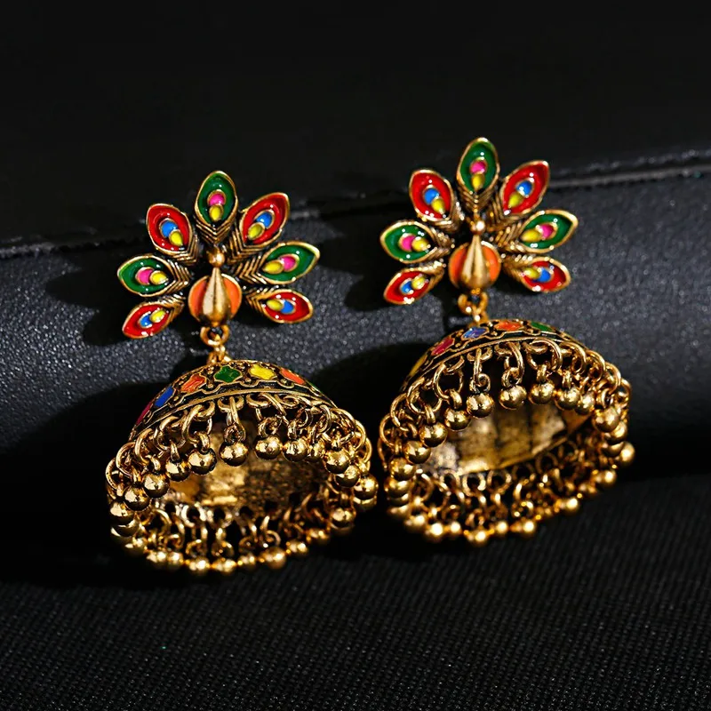 I Jewels Indian Bollywood Jewelry Round Ethnic Earrings for women