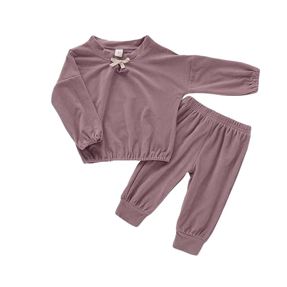Г. Весенне-осенняя одежда для малышей Вельветовая одежда для маленьких девочек, свитер Топ, штаны, спортивный костюм комплект однотонной одежды, От 1 до 5 лет - Цвет: Розовый