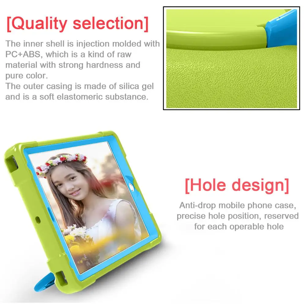 EVA чехол для iPad 9,7 чехол A1822 A1823 360 Вращающийся силиконовый мягкий детский чехол-подставка для iPad 9,7 чехол