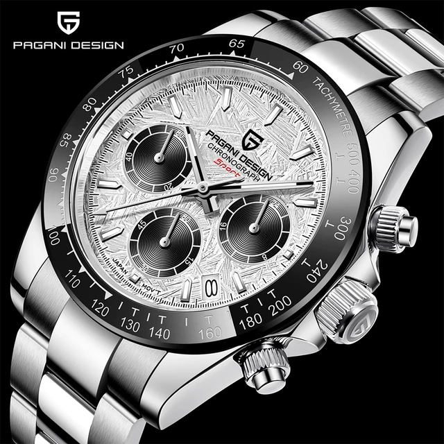 PAGANI DESIGN 2024 nouveau PD-1644 cadran météorite mode hommes montres à Quartz 100M verre saphir chronographe relogio masculino 1