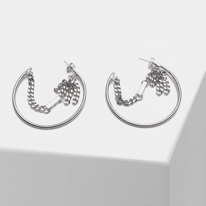 

Women's round chain hoop earrings