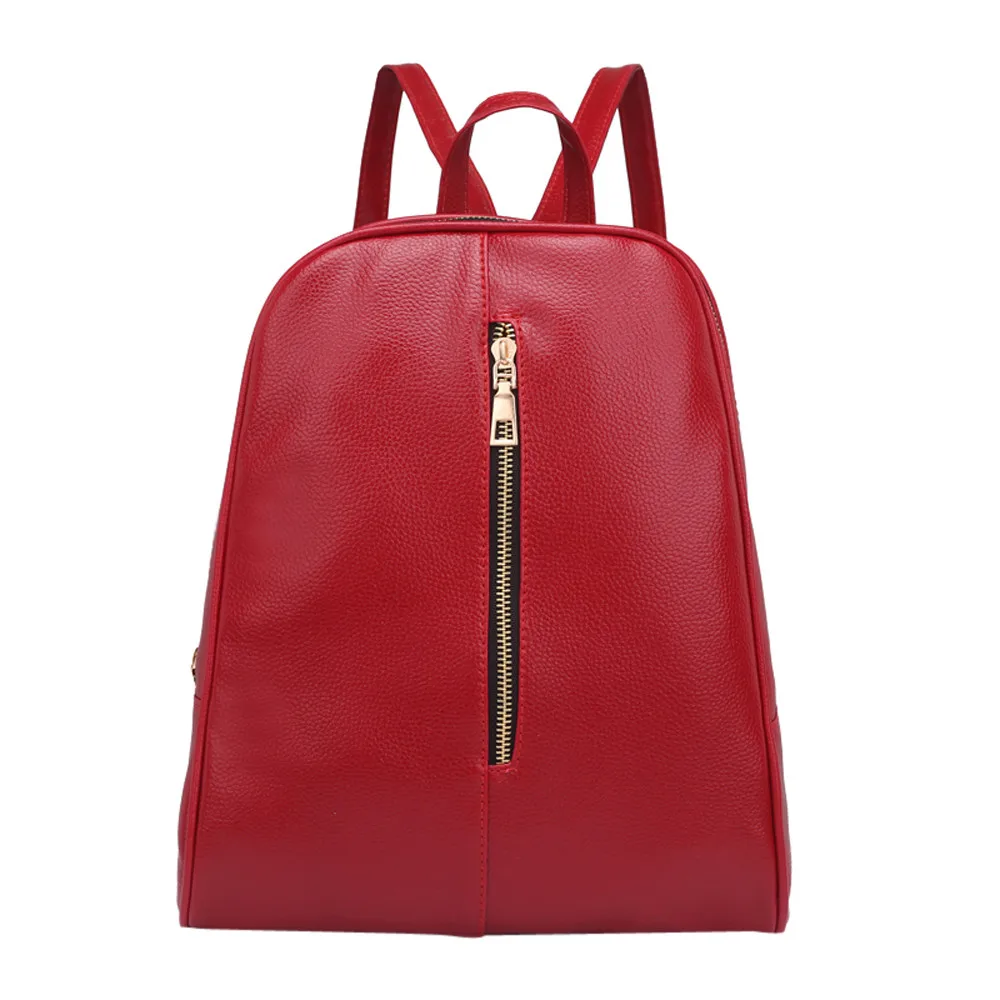 Модные женские рюкзаки, женская сумка через плечо, высококачественный кожаный рюкзак для девочек-подростков, школьные сумки, рюкзак большой емкости - Цвет: red