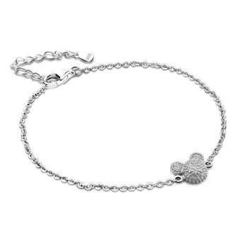 

Brand New Fashion Jewelry 925 Sterling Silver Women Bracelets Glamour Lady Jewelry Mickey Bracelets Send Girlfriend Gifts