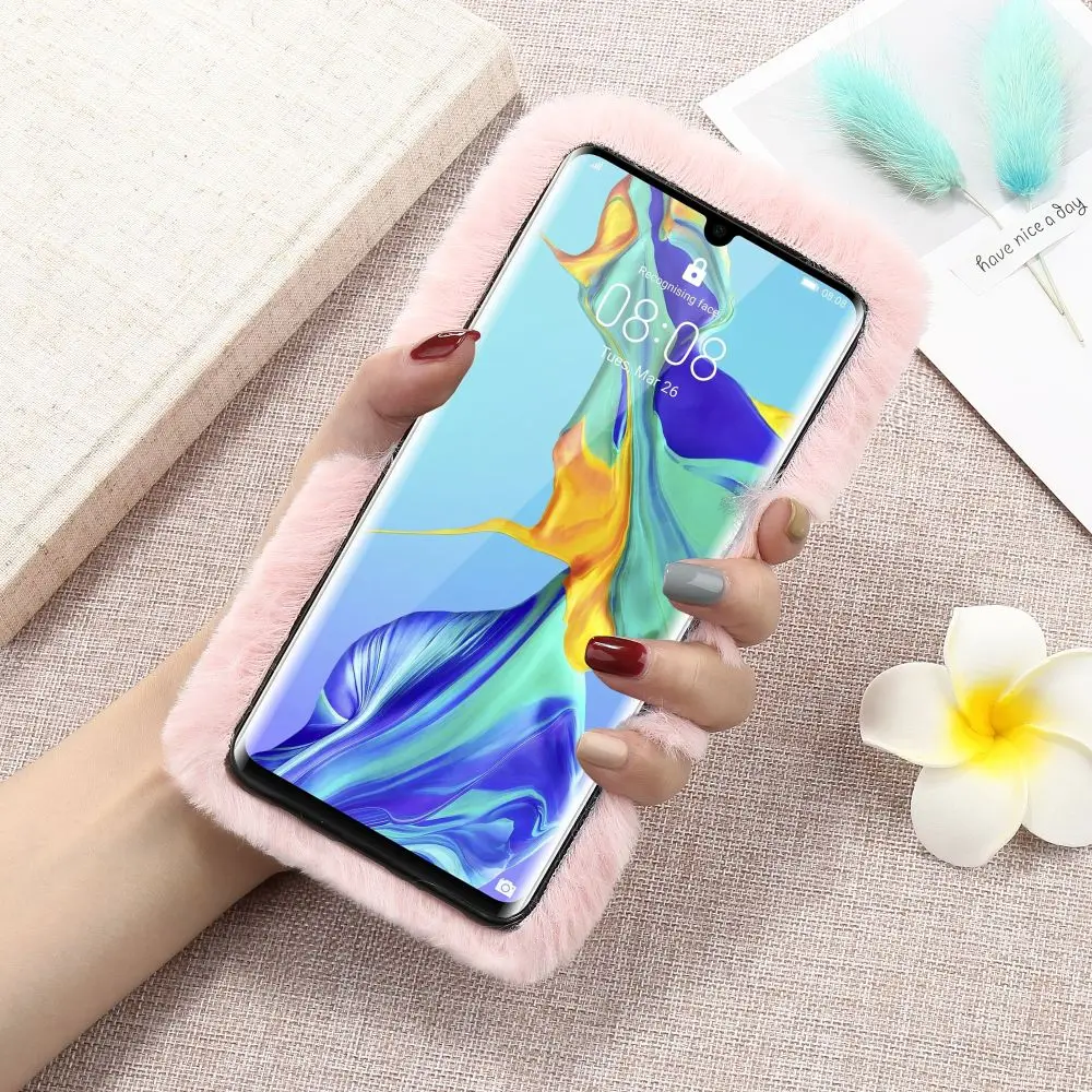 LLZ. COQUE теплый роскошный Пушистый Плюшевый Меховой чехол для телефона для huawei P8 P9 P10 P20 P30 Pro Lite mate 20 Smart Cover Capas Coque