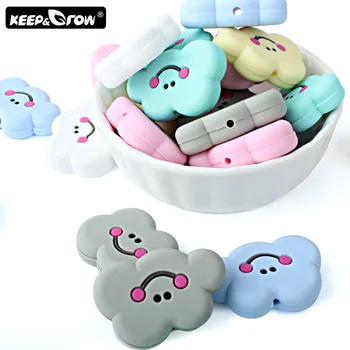 

Keep&Grow 10pcs Cloud Silicone Beads Rodent Baby Teether BPA Free Silicone Pearl Teething Necklace DIY Accessories Baby Products