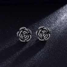 Luxury Brand Designers Jewelry Camellia Flower Earring Fashion Gold Color Stud Earring For Women