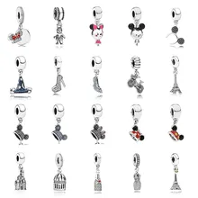 PDB DZ 14 925 пробы серебряная велосипедная шляпа Парижа Серебряная Очаровательная Ювелирная оригинальная Подвеска модный женский подарок