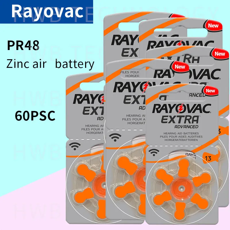 60 шт./лот оригинальные батареи слухового аппарата с дополнительной