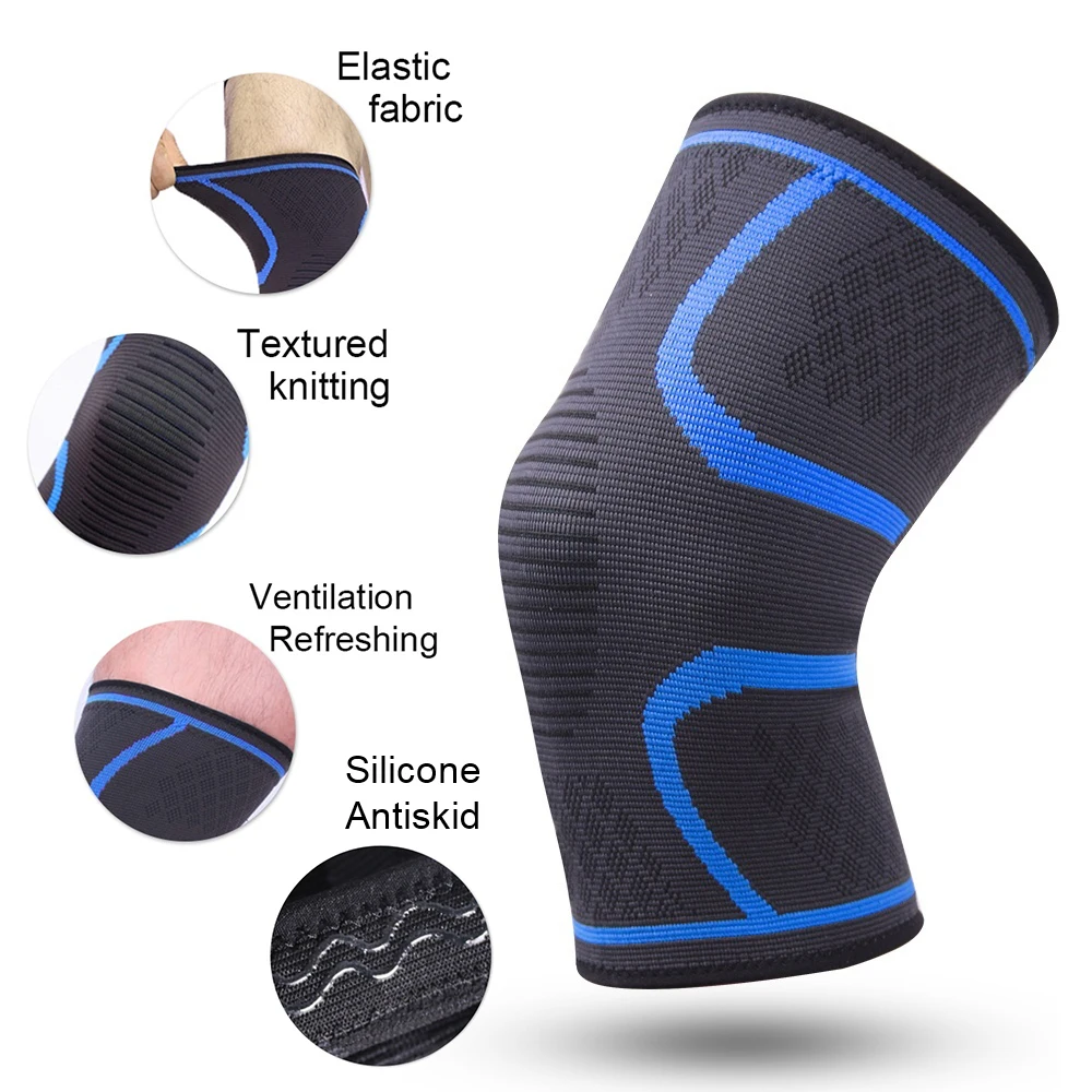 LEANO Unisex Soft Patchwork Elasticity Sport Knitted Kneepad Knee Support Pad Ball Storage 