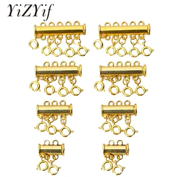 

8pcs Slide Clasp Lock Plated Magnetic Tube Lock Connector for Layered Bracelet Jewelry Strands Crafts Necklace Spacer Clasp