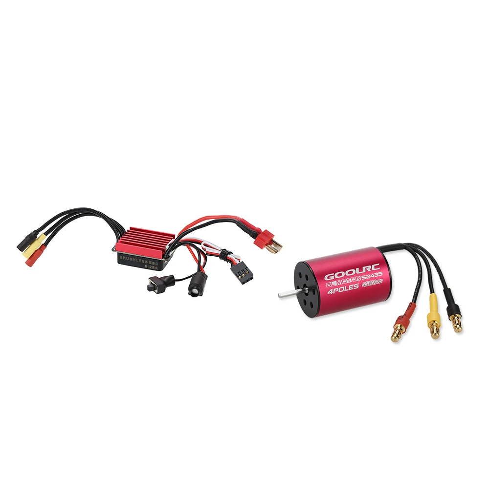 

Original S2435 4800KV Sensorless Brushless Motor and 25A Brushless ESC Combo Set for 1/16 1/18 RC Car Truck